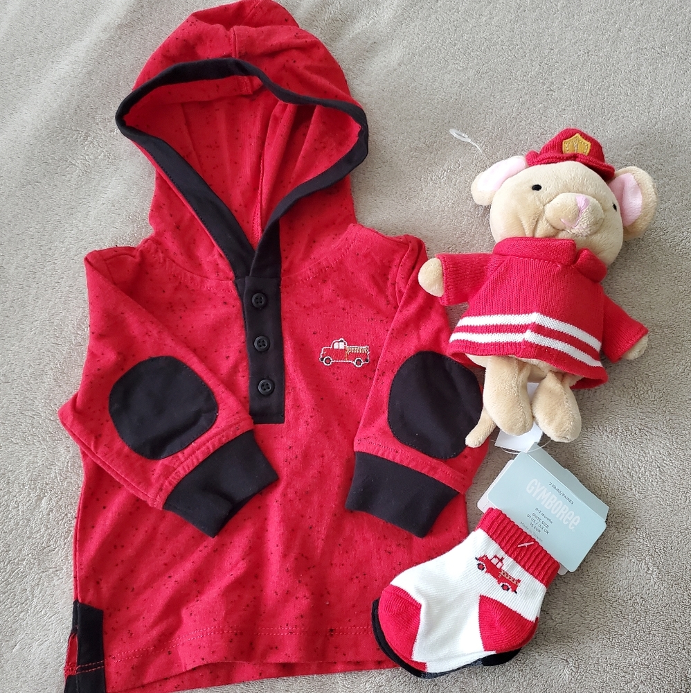 Gymboree Snow Cozy fireman mouse set